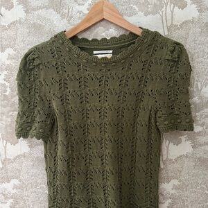 Anthropologie 100% cotton pointelle sweater